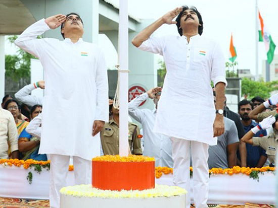Independence Day Celebrations At JanaSena Office